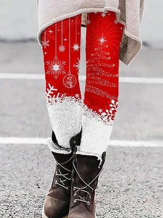 Casual Tight Christmas Jersey Leggings 1 Casual Tight Christmas Jersey Leggings
