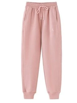 Loose Plain Winter Casual Thickened H-Line Elastic Waistband Straight Pants With Pockets -Zolucky Sales Store a05037475b3b1be67ce6bdd10e065554