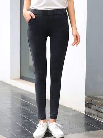 Plain Casual Loose H-Line Straight Pants With Pockets 5 Plain Casual Loose H-Line Straight Pants With Pockets - Image 5