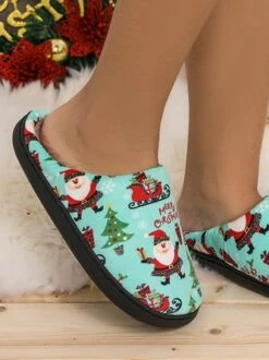Christmas Cartoon Printed Santa Claus Warmth Fluffy Slippers -Zolucky Sales Store a0653e981c87b61f7a9fcff1c57a7868