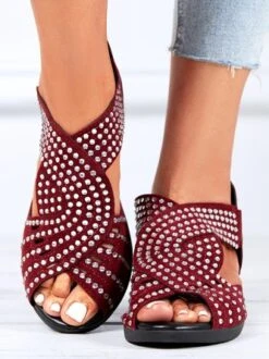 Black Rhinestone Hollow Peep Toe Chunky Heel Dress Sandals -Zolucky Sales Store a0a27ab39e30a287ecd8a8a2d4d0b0d4