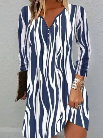 Plus Size Buckle Abstract Casual Notched Dress 1 Plus Size Buckle Abstract Casual Notched Dress