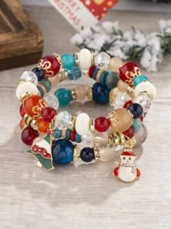 Christmas Cartoon Pendant Bracelet Set Multi-layered Beaded Bracelet 20 Christmas Cartoon Pendant Bracelet Set Multi-layered Beaded Bracelet -Zolucky Sales Store a135d030c75755c3f57f899b990acb77