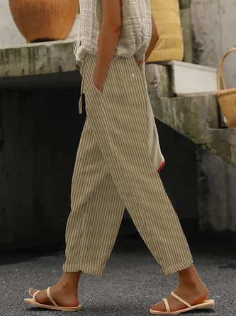 Striped Loose Casual Pants 6 Striped Loose Casual Pants - Image 6