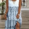 Plus Size Casual Loose Disty Floral Dress