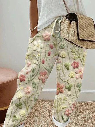 Loose Floral Casual Pants 2 Loose Floral Casual Pants - Image 2