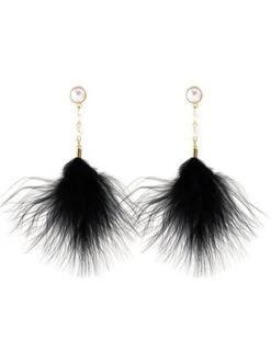 Elegant Imitation Feather Pearl Dangle Earrings -Zolucky Sales Store a29809ff49bce71582216f4821845ab8