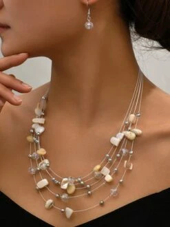 Boho Multicolor Beads Layered Necklace Earrings Set -Zolucky Sales Store a2c918823670f31cf8d6fdf06e8e2ca6