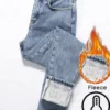 Denim Casual Fleece Loose Jeans