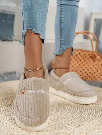 Plain Autumn Fleece Fluffy Slippers 13 Plain Autumn Fleece Fluffy Slippers - Image 13