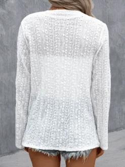 Plain Embroidery Hollow Out Casual Loose 3/4 Sleeve Jacket 12 Plain Embroidery Hollow Out Casual Loose 3/4 Sleeve Jacket -Zolucky Sales Store a39eb2ae095225f11414970bbdacb1fe