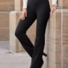 Daily Casual Plain Zipper Commuting Fashion H-Line Long Straight Pants
