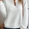 Plus Size Notched Loose Casual Sweatshirt