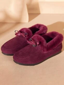 Winter Casual Non-Slip Furry Lined Flat Peas Shoes -Zolucky Sales Store a54f260675083bf5bd94e0aaacc6dc75