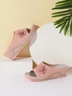 3D Floral Cutout Upper Vintage Bohemian Wedge Slippers -Zolucky Sales Store a67714d8bfd12499a8147996ee596a74