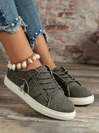 Women Vintage Lace-Up Canvas Shoes 5 Women Vintage Lace-Up Canvas Shoes - Image 5