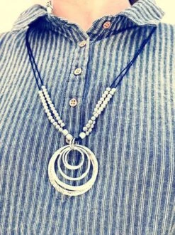 Vintage Western Geometric Pattern Beaded Leather Pendant Necklace Women Ethnic Sweater Chain -Zolucky Sales Store a71bb0a7c6e1622d7e8e01b915eb147c