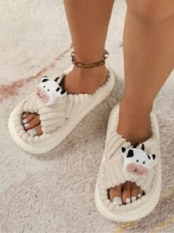 Casual Cartoon Cow Warmth Cross Strap Slippers -Zolucky Sales Store a7d27854253e4b0ca7a5502bfef04781 1694401077516