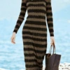 Striped Long Sleeve Casual Knitting Dress