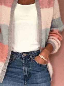 Yarn/Wool Yarn Casual Crew Neck Cardigan -Zolucky Sales Store a8145a2ba937eff02dd4acfb771c5ef3