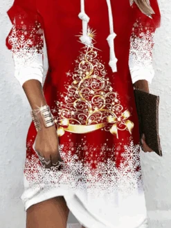Christmas Casual Loose Long Sleeve Tunic Dress Xmas Dress -Zolucky Sales Store a8567c14fb5ea282acd6c3e75ce94eed