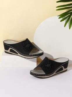 3D Floral Cutout Upper Vintage Bohemian Wedge Slippers -Zolucky Sales Store a9448eb252569f5fb0dcf947e0e818c1