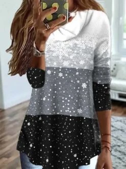 Snowflake Christmas Casual Loose T-Shirt