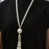 Elegant Imitation Pearl Tassel Sweater Chain Beaded Layered Necklaces
