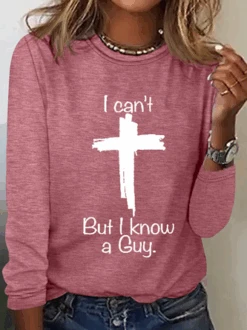 Women's Casual I Can'T But I Know A Guy Printed Casual Long Sleeve Shirt -Zolucky Sales Store aab0bec9e1ee0337bfe8a4f56f8c47a5