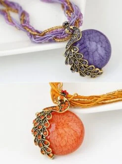 Peacock Rhinestone Beads Pendant Necklaces -Zolucky Sales Store ab0bc18c6ed9216e01a79f5295a7405d