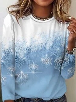 Casual Christmas Long Sleeve T-Shirt Xmas T-shirt -Zolucky Sales Store ac1017f364fc73e2a8fa7ecd2e15d504