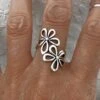 Boho Vintage Floral Cutout Open Ring Beach Vacation Ethnic Jewelry