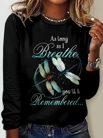 As Long As Breathe Casual Dragonfly Regular Fit Crew Neck Long Sleeve Shirt 1 As Long As Breathe Casual Dragonfly Regular Fit Crew Neck Long Sleeve Shirt