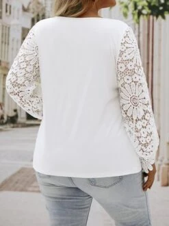 Plus Size Elegant Loose Jersey Half Open Collar Top -Zolucky Sales Store ade45314a1bde5cda9b36ab5ebd52799