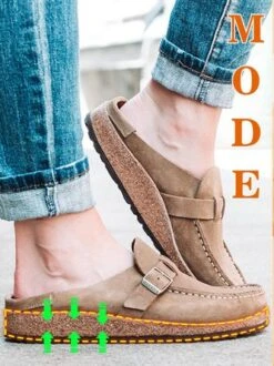 Women Soft Sole Casual Comfy Leather Slip On Sandals -Zolucky Sales Store ae0523cf3c839c25d5d07e34a36db795