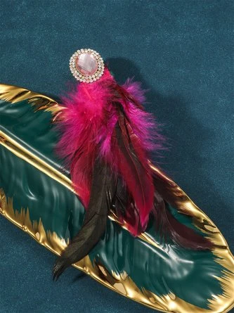 Rhinestone Faux Feather Party Ring 8 Rhinestone Faux Feather Party Ring - Image 8