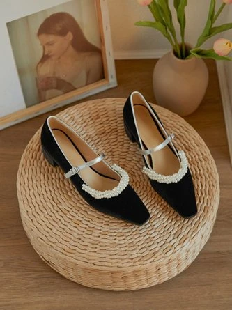 Elegant Imitation Pearl Decor Block Heel Mary Jane Shoes 6 Elegant Imitation Pearl Decor Block Heel Mary Jane Shoes - Image 6