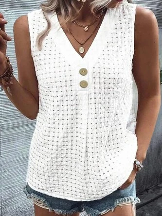 Plus Size Casual V Neck Plain Loose Tank Top 1 Plus Size Casual V Neck Plain Loose Tank Top