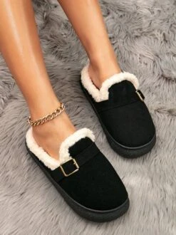 Casual Winter Warmth Flocked Mules -Zolucky Sales Store ae8e411febcb772b31b1af275d09477e