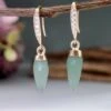 Natural Stone Rhinestone Elegant Dangle Earrings