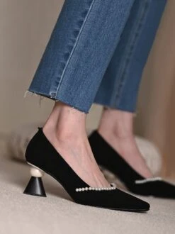 Elegant Imitation Pearl Shaped Heel Pumps -Zolucky Sales Store aed810f9f3c98c32bc45281d97698e90