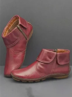 Women Casual Plain All Season Zipper PU Best Sell Pu Rubber Classic Boots Boots -Zolucky Sales Store afc5375268064d93b18cc22daa1e4dcd