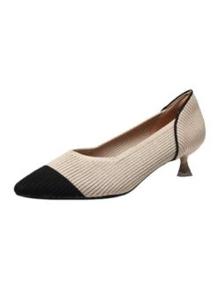Women Minimalist Color-block Breathable Mesh Fabric Kitten Heel Pumps -Zolucky Sales Store b01dc9564ed99f2be9bfe022e6175dec
