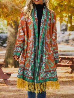 Boho Printed Casual Cardigan Cardigan