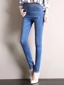 Plain Casual Regular Fit Denim Jeans -Zolucky Sales Store b084c99682f1df9290c0069e9e1e7112