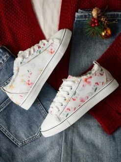 Lightweight Breathable Wear-Resistant Floral Lace-Up Sneakers Canvas Shoes -Zolucky Sales Store b094c7c826c496fa1352790d4399eab3