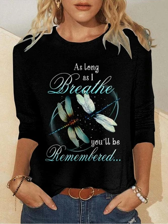 As Long As Breathe Casual Dragonfly Regular Fit Crew Neck Long Sleeve Shirt 2 As Long As Breathe Casual Dragonfly Regular Fit Crew Neck Long Sleeve Shirt - Image 2