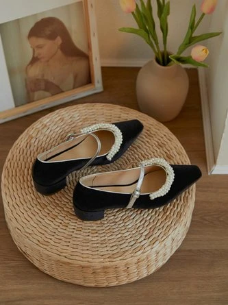 Elegant Imitation Pearl Decor Block Heel Mary Jane Shoes 8 Elegant Imitation Pearl Decor Block Heel Mary Jane Shoes - Image 8