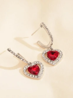 Heart/Cordate Love Filled Diamond Valentine's Day Dangle Earrings -Zolucky Sales Store b18845c6294f599c500f325aad5a6acc