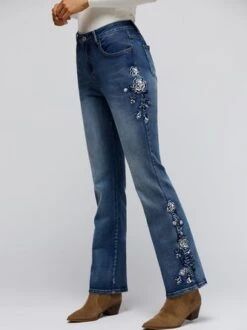 Casual Embroidered Floral Denim Jeans -Zolucky Sales Store b23dab711b2af057163a0d36b2442299